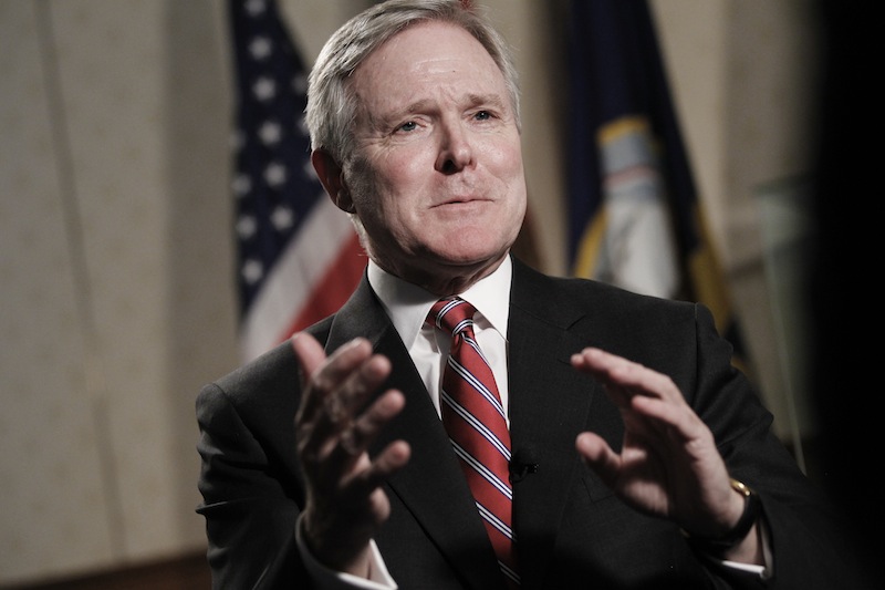 In this Aug. 26, 2010 file photo, Navy Secretary Ray Mabus is interviewed by The Associated Press at the Pentagon in Washington. The Navy on Wednesday, Jan. 23, 2013 said it will conduct random blood-alcohol tests on its sailors in the United States starting next month, a sign of how concerned the service's leaders have become about the effects alcohol abuse is having on the force. The tests are part of Mabus' 21st Century Sailor and Marine Initiative, an expansive program intended to improve the well-being of sailors and Marines after more than a decade at war. (AP Photo/Charles Dharapak, File)
