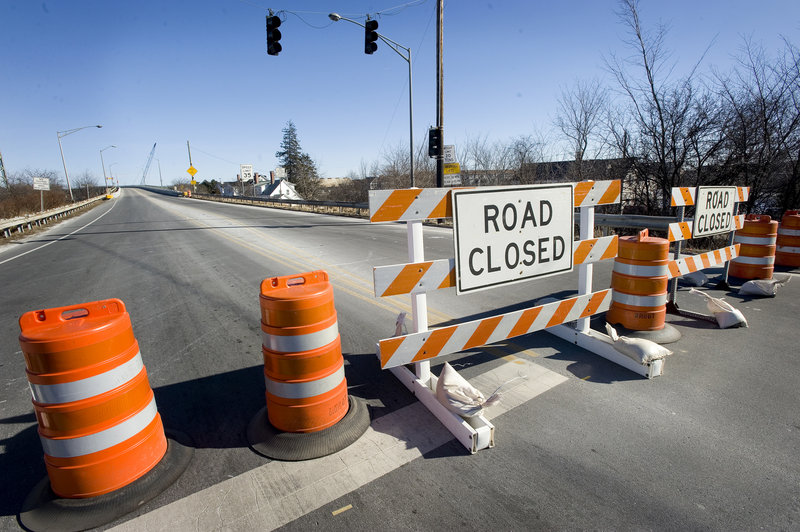 The Sarah Mildred Long Bridge (Route 1 Bypass) spanning the Piscataqua River between Portsmouth, N.H., and Kittery, Maine, is currently closed to traffic.