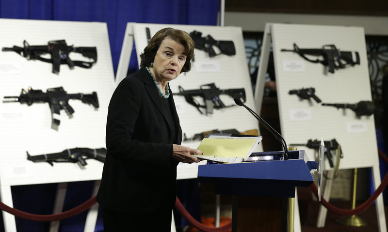 Sen. Dianne Feinstein, D-Calif., introduces legislation Thursday on assault weapons and high-capacity ammunition magazines.