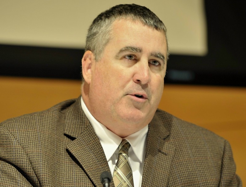 Steve Woods speaks at the U.S. Senate Candidates' Forum on Issues Affecting Maine Women & Girls at Hannaford Hall at USM on Thursday, October 4, 2012.