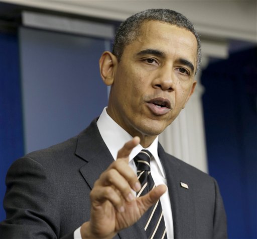 FILE - In this Feb. 5, 2013 file photo, President Barack Obama gestures as speaks in the James Brady Press Briefing Room of the White House in Washington. The president's announcement that half of the U.S. troops now in Afghanistan will come home within one year will put the number precisely where it was when he first became president. The next step: to decide how many Americans will stay longer-term, once the combat phase of the U.S. military presence ends at 2014's close. (AP Photo/Pablo Martinez Monsivais, File)