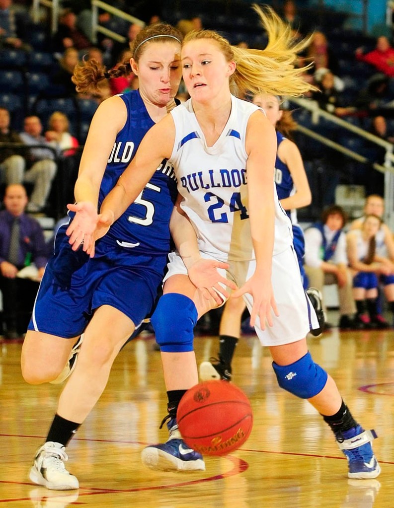 ONE MORE TIME: Madison senior guard Samantha Bruce, right, will play one more game with her coach Al Veneziano when the team up in the McDonalds’ Maine Senior All-Star Games on Saturday at Husson University in Bangor.