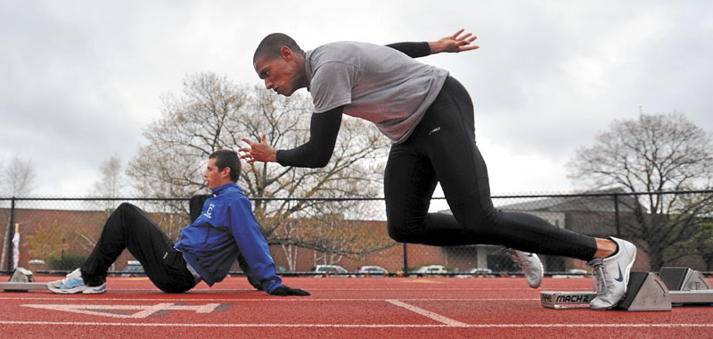 STATUS IS QUESTIONABLE: Colby College sprinter Dom Kone may it out the 60-meter dash at the NCAA Division III championships this weekend. Kone suffered a hamstring injury in a preliminary heat at the ECAC Championships last weekend.