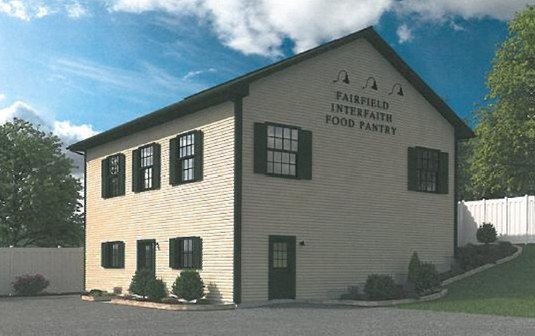 An artist's conception of what the Fairfield Interfaith Food Pantry's potential new home would look like.