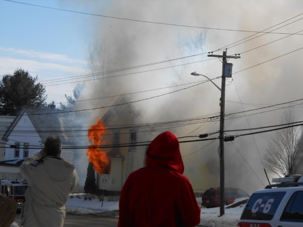 A house at 146 Northern Ave. in Augusta on fire Thursday.