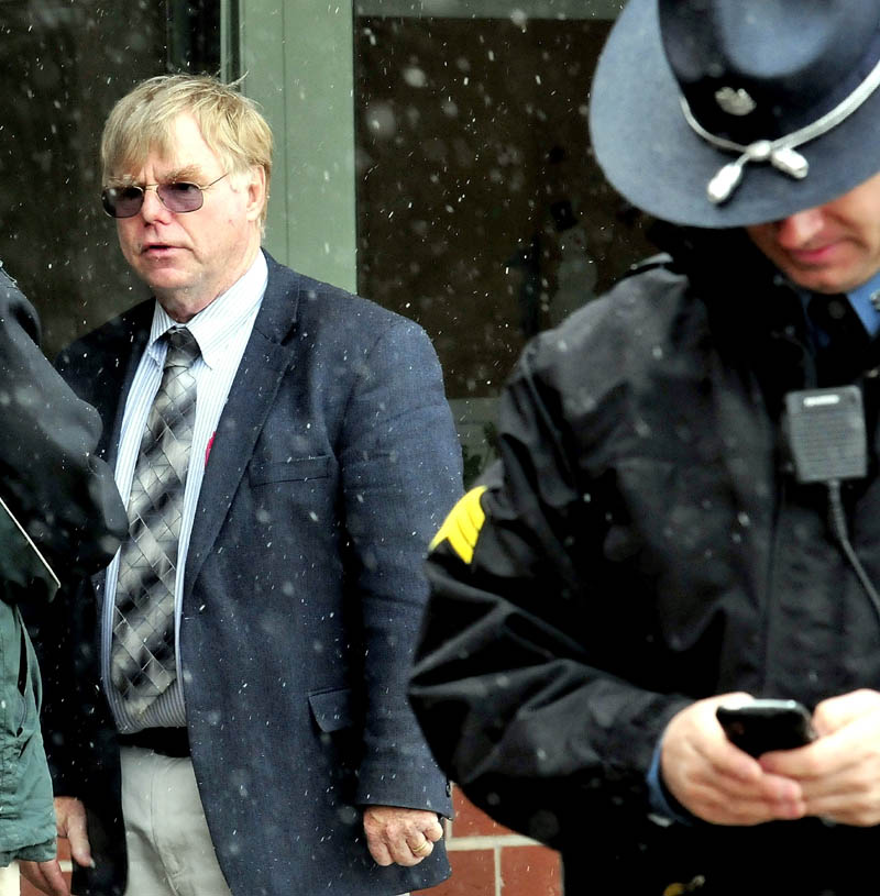 School Administrative District 54 Superintendent Brett Colby dicusses the lockdown, and search for a reported man with a rifle near the Mill Stream Elementary School in Norridgewock, on Monday. Police did not find a suspect and students and parents were reunited later.