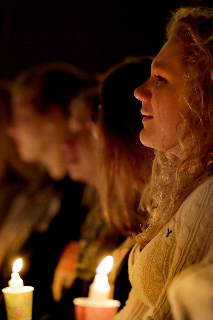 Mourners attend a service at St. Mary's Church of the Assumption Thursday, April 18, 2013, a day after an explosion at a fertilizer plant in West, Texas.