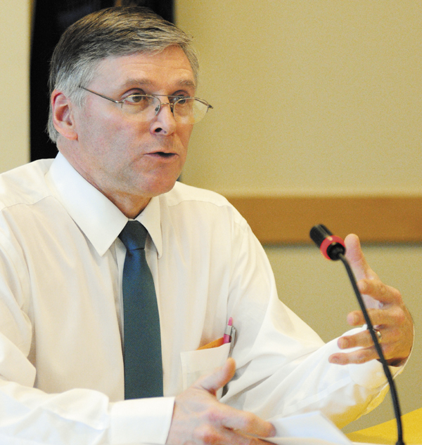 Marine Resources Committee co-chair Sen. Chris Johnson, D- Somerville, speaks during a work session on Wednesday in the Cross State Office Building in Augusta.