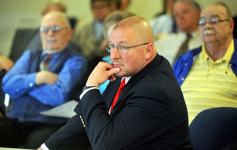 Franklin County Sheriff Scott Nichols Sr. answers questions during a Board of Corrections meeting at the Marquardt Building at the AMHI campus in Augusta Tuesday.