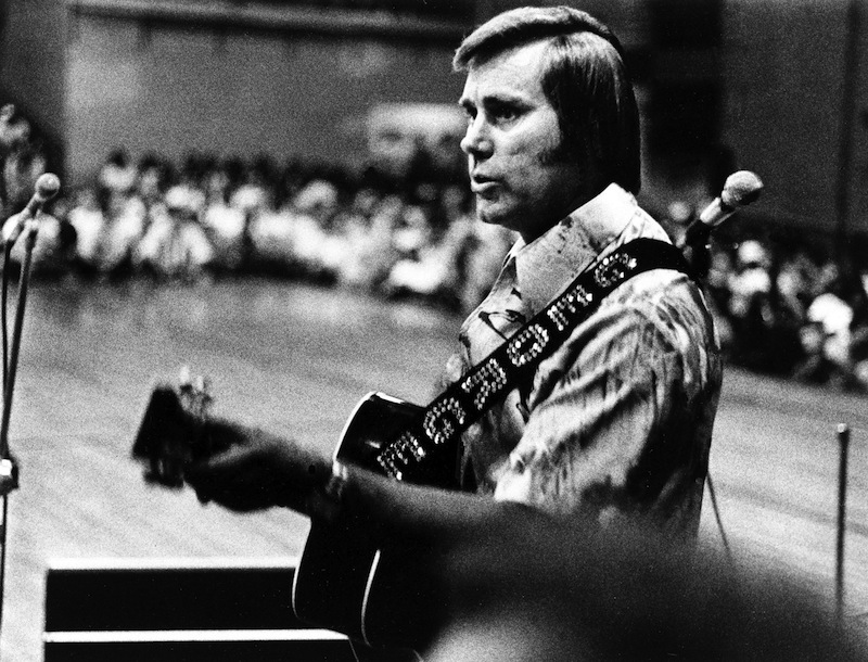 In this April 30, 1981 file photo, Country singer George Jones, winner of top male vocalist award at the Academy of Country Music Awards, poses with his daughter Georgette, in Los Angeles, Calif. Jones, the peerless, hard-living country singer who recorded dozens of hits about good times and regrets and peaked with the heartbreaking classic "He Stopped Loving Her Today," has died. He was 81. Jones died Friday, April 26, 2013 at Vanderbilt University Medical Center in Nashville after being hospitalized with fever and irregular blood pressure, according to his publicist Kirt Webster.(AP Photo/Nick Ut, file)