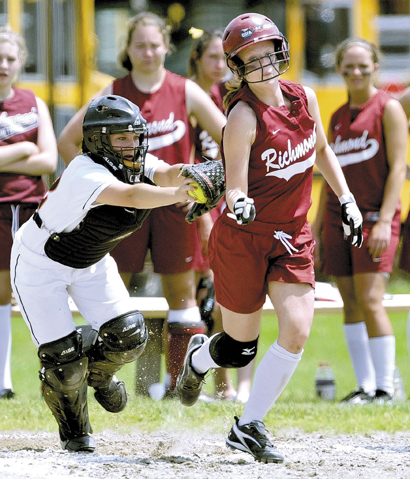 KEEPING BUSY: Noell Acord, right, plays soccer, basketball and softball at Richmond High School. Acord says, “It isn’t in my personality to not be doing (something).”