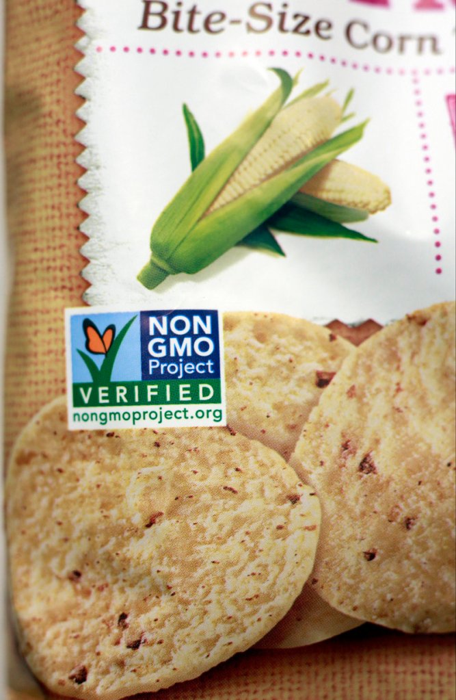 Products labeled with Non Genetically Modified Organism (GMO) are sold at the Lassens Natural Foods & Vitamins store in Los Feliz district of Los Angeles Friday, Oct. 5, 2012. The national debate over genetically modified food moved to the Maine State House on Tuesday, pitting agribusiness, grocers and some Maine farmers against a well-organized group of organic farmers and national food-safety advocates seeking to opt out of the "GMO experiment."