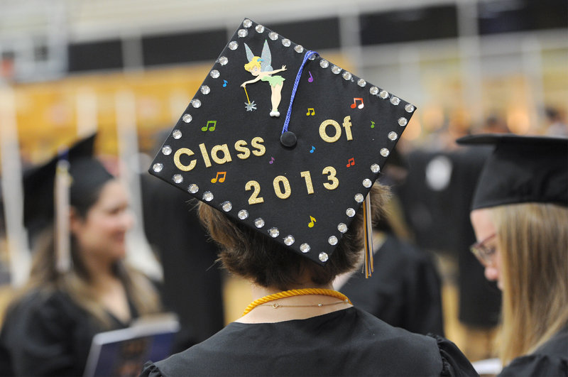 Jennifer Kennedy of Gorham takes part in the 133rd commencement at the University of Southern Maine on the Gorham campus Saturday.