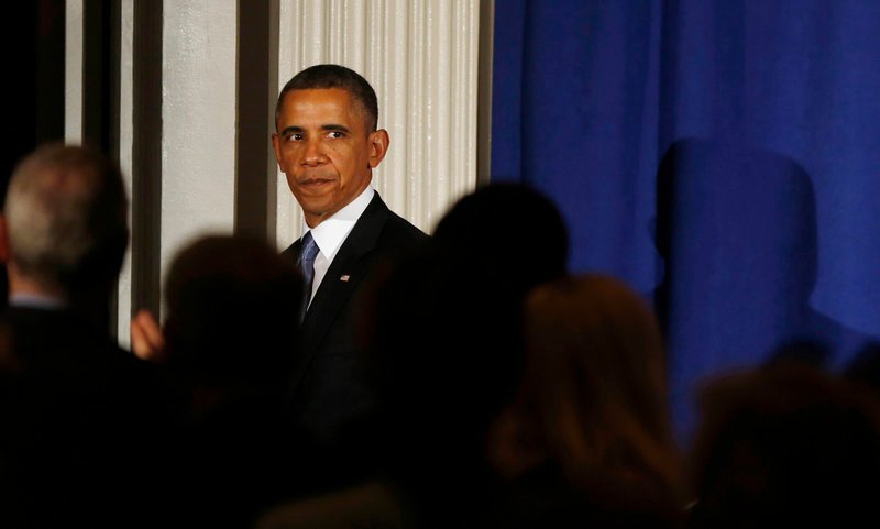 President Obama steps off stage after speaking at a Democratic Party fundraiser at the Waldorf Astoria hotel in New York on Monday. A series of missteps is threatening to derail Obama’s agenda for his second term.