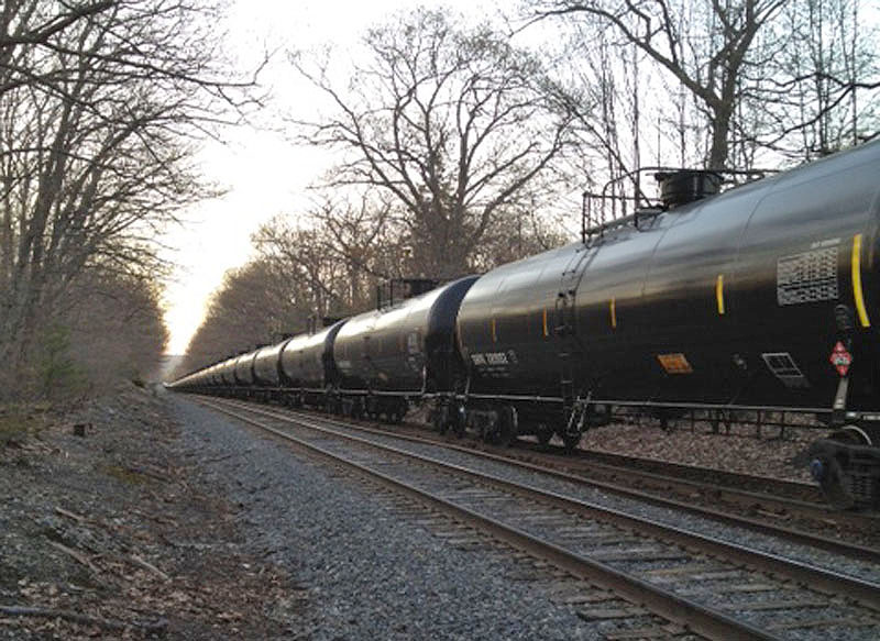 The Pan Am Railways freight train that struck a 19-year-old Portland man in the Riverton neighborhood of Portland on Sunday.