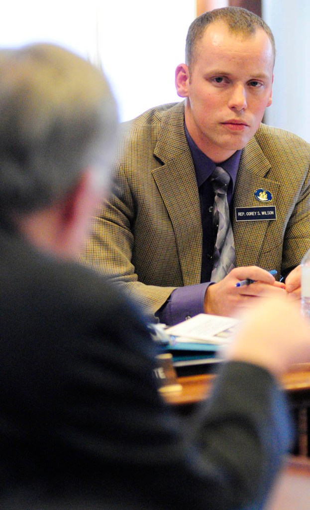 Rep. Corey Wilson, right, R-Augusta.