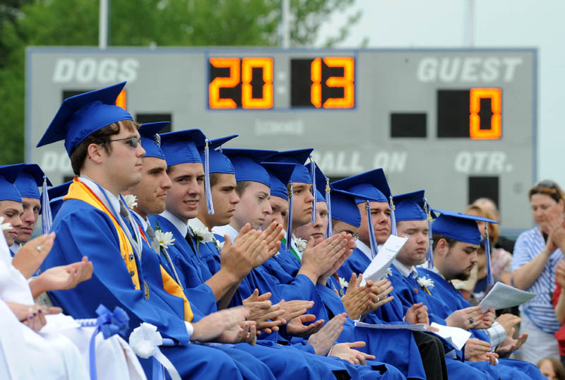 Lawrence High School's class of 2013 at commencement ceremonies at Lawrence High School in Fairfield on Thursday.