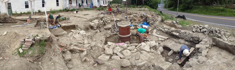 People work at an archeological dig on Tuesday at the Fort RIchmond site near the Kennebec River in RIchmond. They were trying to find as much as they could this month, before construction of a new bridge gets underway.