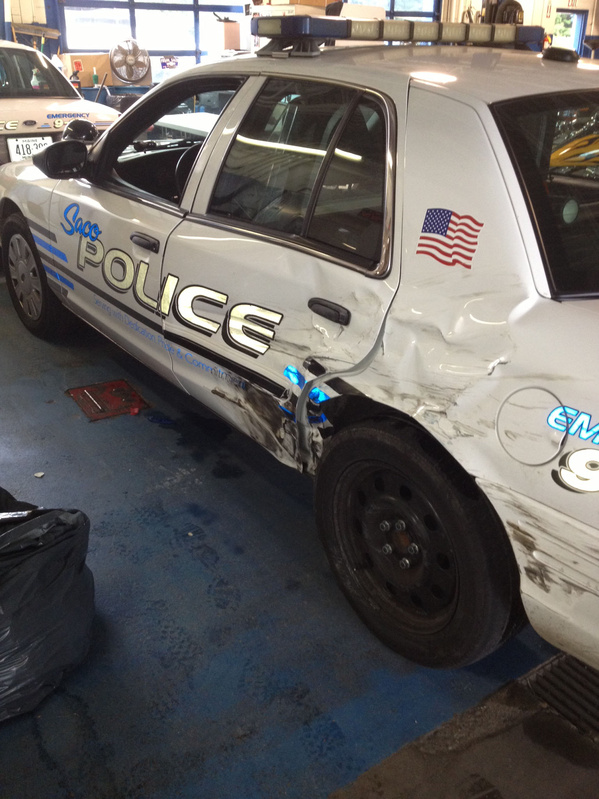 This is the least damaged of the cruisers that were rammed.