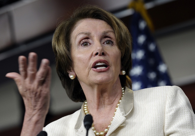 In this photo taken June 27, 2013, House Minority Leader, Democrat Nancy Pelosi of California, speaks at a Capitol Hill news conference in Washington. The Republican chairman of the House Judiciary Committee said Sunday, June 30, that any attempt at comprehensive immigration legislation cannot offer a "special pathway to citizenship" for those in the United States illegally. That approach, said Pelosi Sunday, could block the GOP's hopes of ever winning the White House. (AP Photo/Susan Walsh)