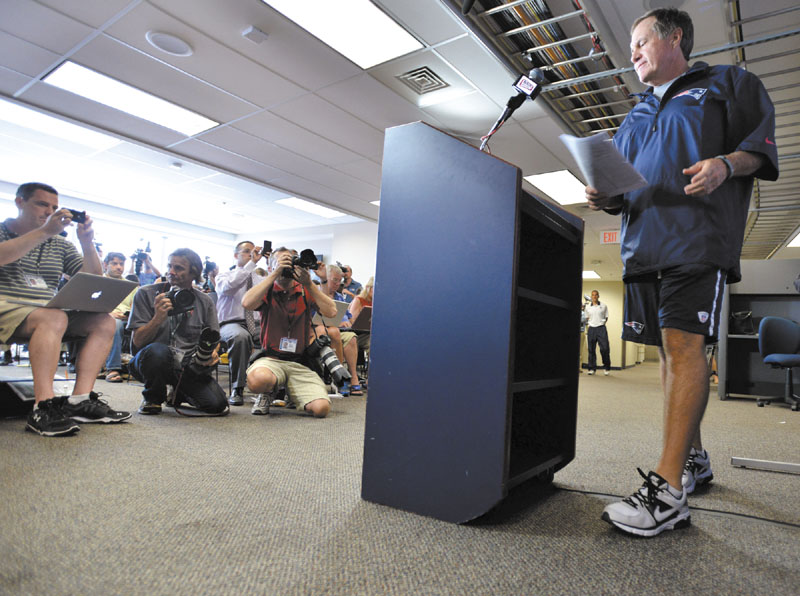 OPENING UP: New England Patriots NFL football head coach Bill Belichick addressed the media about the Aaron Hernadez situation on Wednesday in Foxborough, Mass. Belichick said it was a sad day, expressed sympath for the family of Odin Lloyd and said the organization will work hard to do better in the player evaluation process.