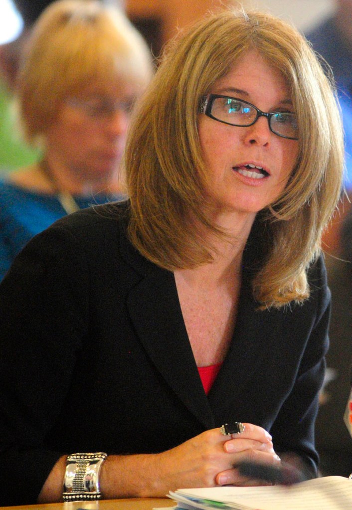 Mary Mayhew, commissioner of the Department of Health and Human Services, testifies during a Appropriations Committee hearing on Thursday at the State House in Augusta.