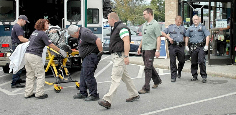 Michael Whisman, 50, of Fairfield, was taken by ambulance to Redington-Fairview General Hospital in Skowhegan after falling off a step ladder in Rite Aid Thursday. Police said Whisman was later transported by LifeFlight helicopter to Eastern Maine Medical Center in Bangor.