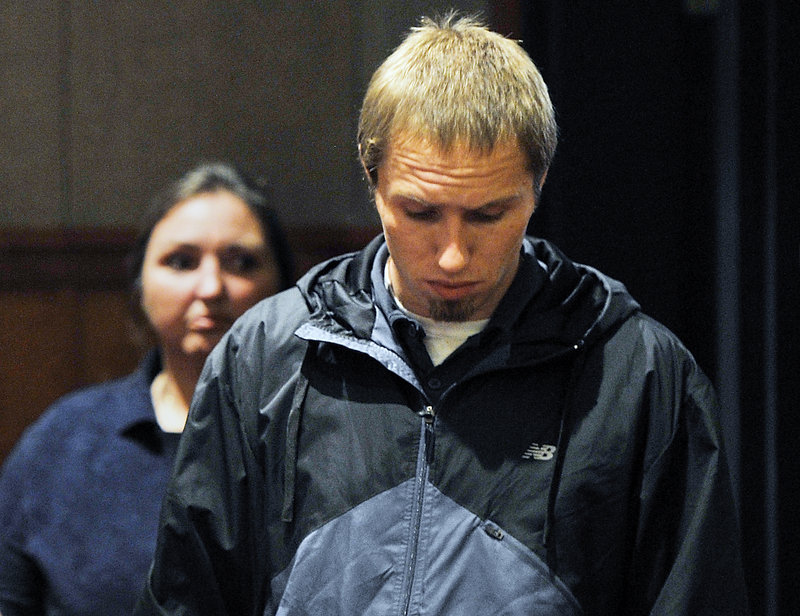 Justin DiPietro, father of Ayla Reynolds, who is missing and presumed dead, enters the the Cumberland County Courthouse on Wednesday, Sept. 25, 2013 with his mother to appear before the judge on an unrelated assault charge.