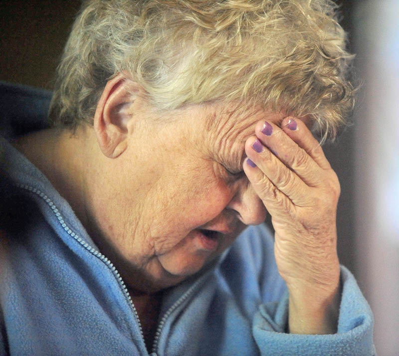 Sheila Nelson, mother of Christopher Nelson, recalls her son's life and death at the family's Pease Hill Road residence in Anson on Wednesday.