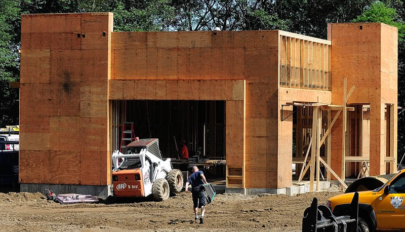 This photo taken on Thursday shows construction on the new Dunkin Donuts on Maine Avenue in Farmingdale.