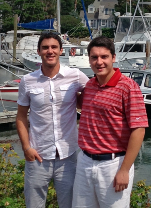 Ethan Hawes, left, of Eliot poses for a photo with his best friend Skyler Stern of Berwick. Hawes, 22, was diagnosed last summer with multiple myeloma, a rare form of cancer. Stern, 21, has set up a Gofundme account that raised more than $27,000 to help his friend.
