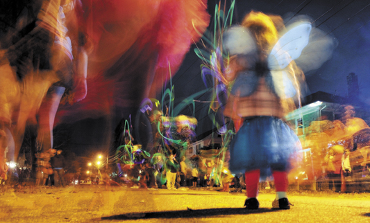 Hundreds of trick-or-treaters flooded Burleigh Street for Halloween festivities in Waterville Wednesday.