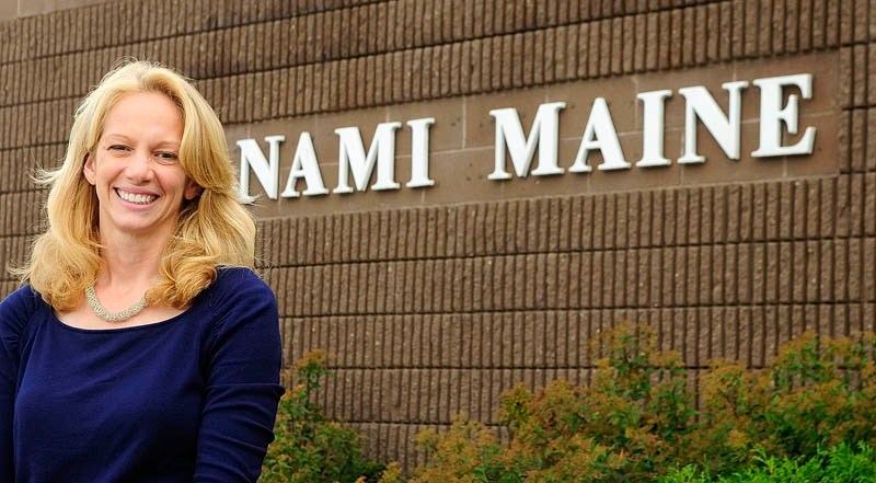 Jenna Mehnert, executive director of National Alliance on Mental Illness, at the group's office in Augusta.
