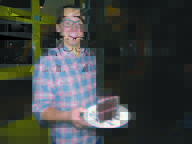 Adam shows off a dessert offering