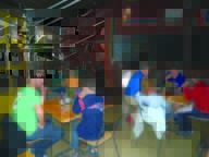 Inside seating at The Pickup Cafe