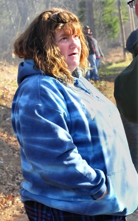 HOME LOST: Mobile home owner Tornia Bowring watches as her home on Preble Avenue in Madison is destroyed by fire on Thursday.