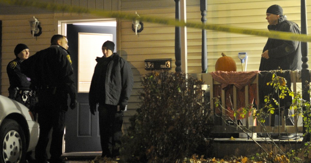 Augusta Police Officers secure apartment six at 32 Crosby Street in Augusta after a deceased woman was discovered inside the first floor unit just after 8 p.m. A man also inside the apartment was transported to the hospital with injuries, police said. State Police detectives from the Major Crimes Unit took charge of the investigation that authorities characterized as a suspicious death. Chief Medical Examiner Dr. Margaret Greenwald arrived at midnight to determine a cause of death, according to authorities.