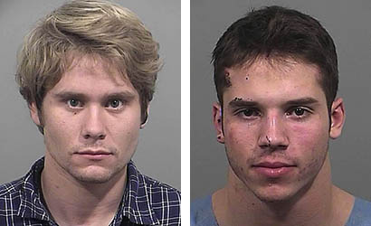 Adam Ruger, left, and Zachary Faskianos are charged in connection with a break-in early Thursday at Portland Head Light.