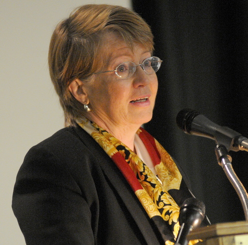 ON THE MOVE: Cynthia Burbank, of Parsons Brinckerhoff, addresses the 63rd Maine Transportation Conference at the Augusta Civic Center on Thursday.