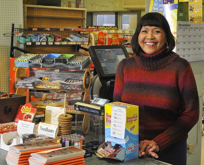 Getting help: Vicky Staszewski at Four Corners General Store on Thursday.