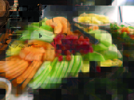 Fresh fruit is available at the buffet.