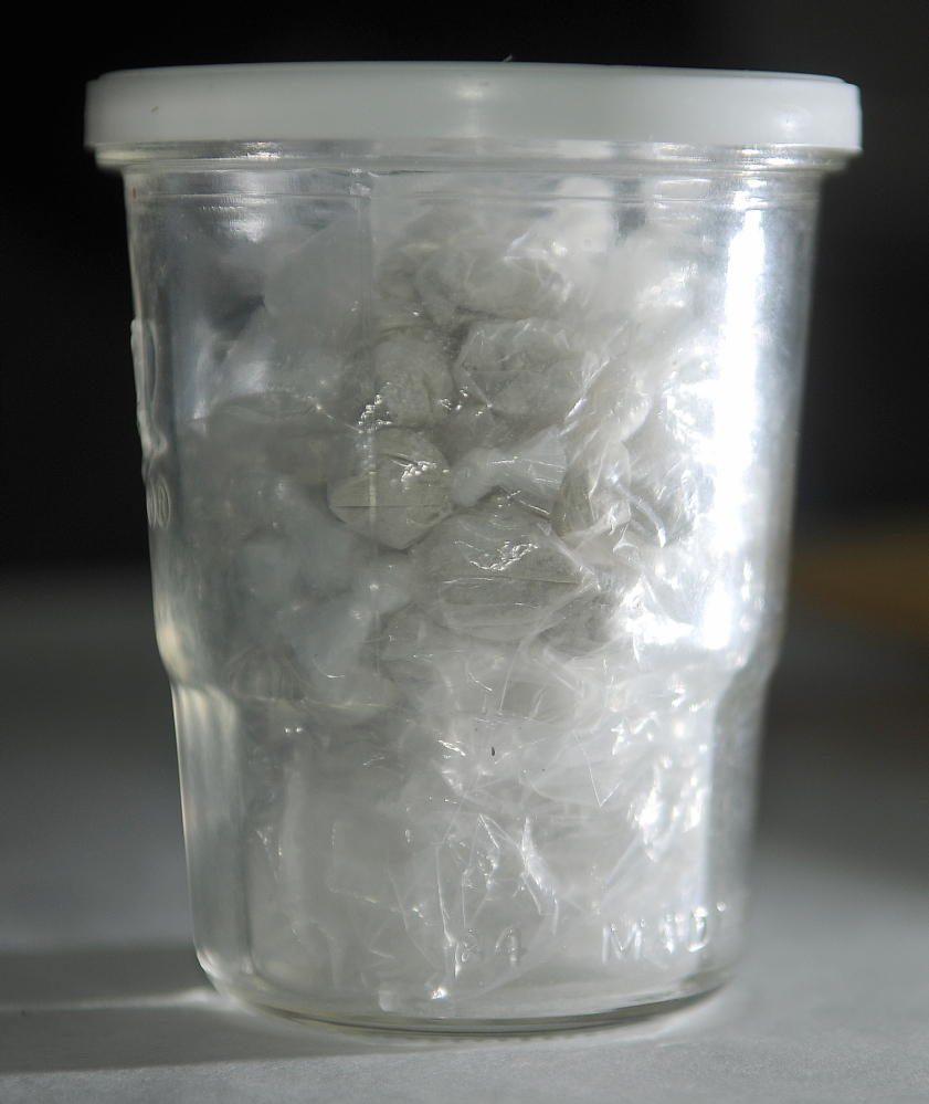 SEIZURE: Several packets of heroin seized Wednesday during a search warrant in Augusta.