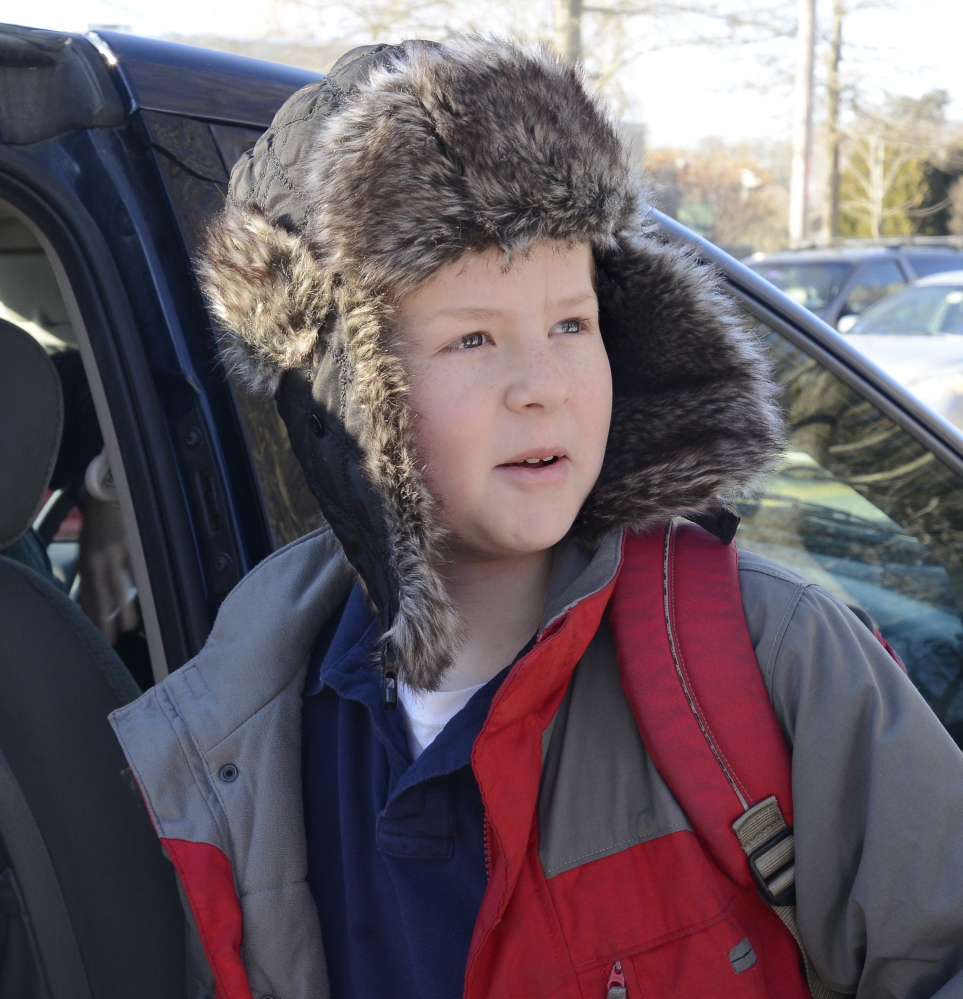 Heath Carrignan, 11, is among students at King Middle School to react Wednesday to Gov. LePage’s statement that kids 12 and older should bew allowed to work. Wednesday, January 8, 2014. John Patriquin/Staff Photographer.