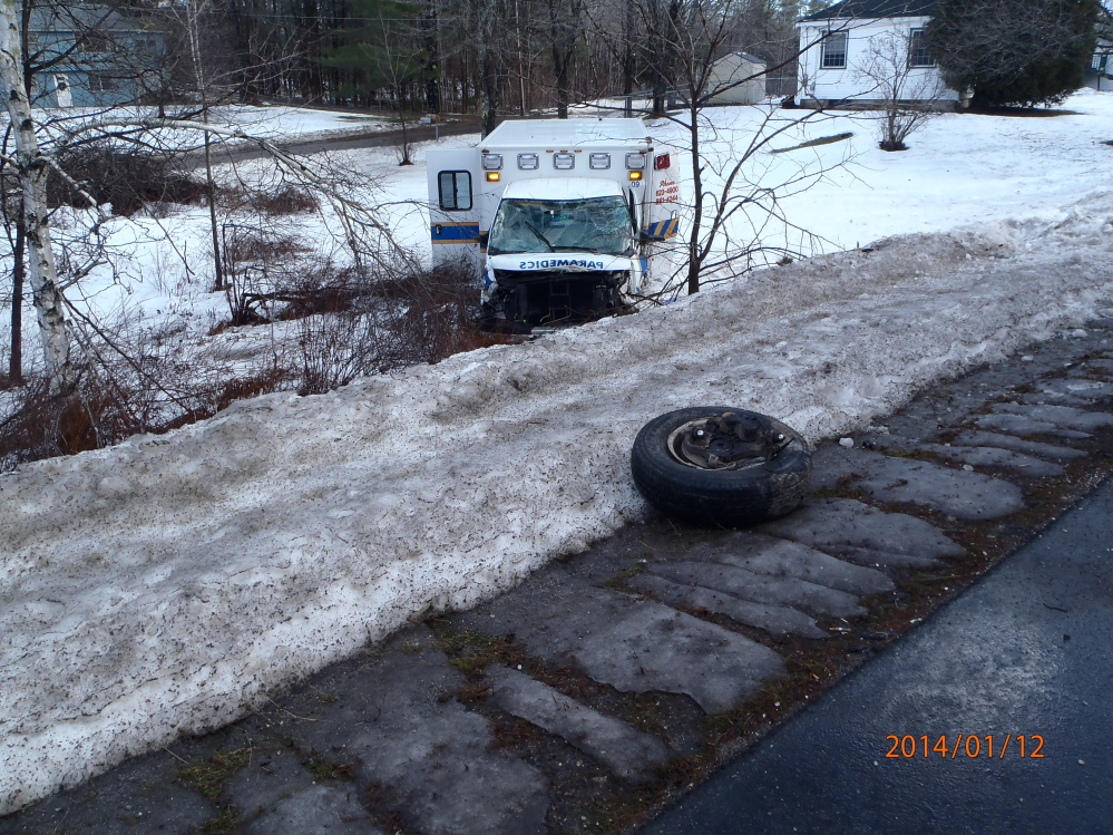 Accident: Police say the Delta Ambulance involved in a collision Sunday morning rolled over completely while transporting a patient and landed on the side of the road on its wheels.