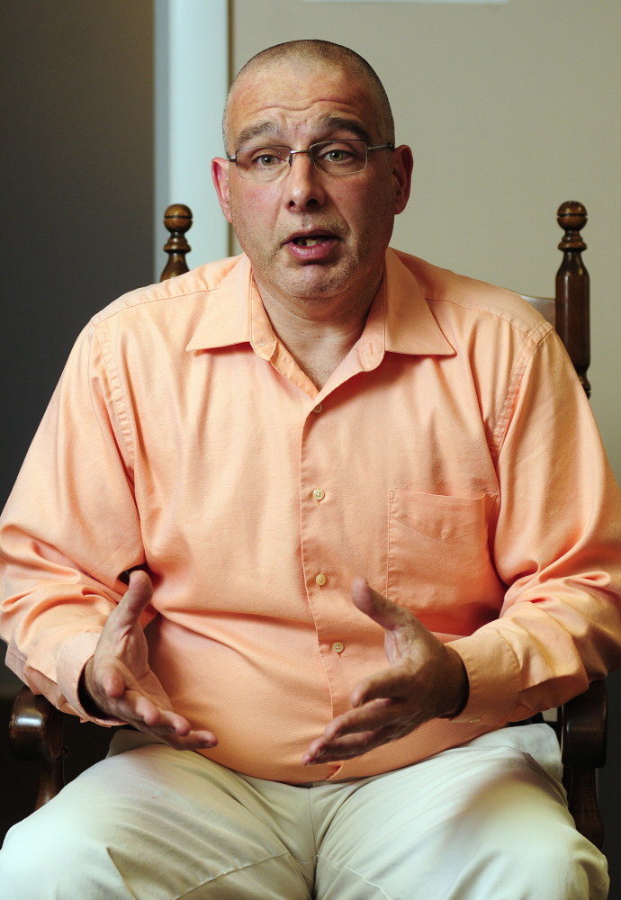Darren Ripley talks about the Maine Alliance for Addiction Recovery’s new offices on Wednesday during an interview in Augusta.