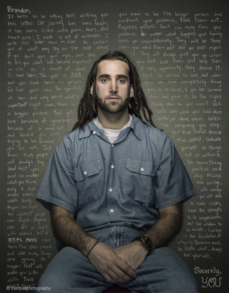 Brandon Brown is serving 17 years for attempted murder. “A real man can turn the other cheek and walk away,” he writes.