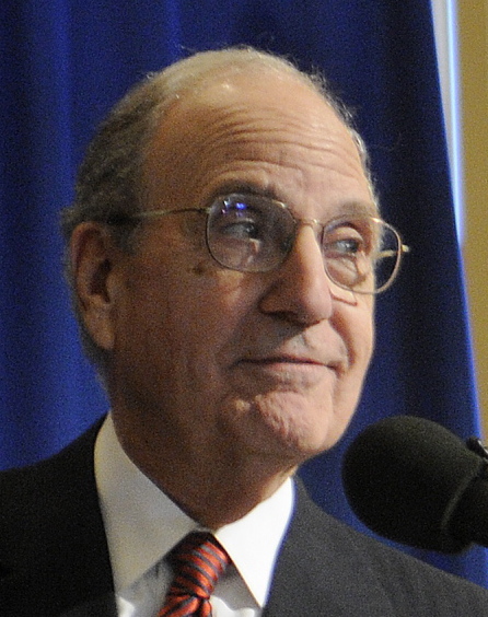 Staff photo by Andy Molloy ON DISPLAY: Former US Senator George Mitchell thanks supporters Tuesday after unveiling his official portrait at the State House in Augusta.