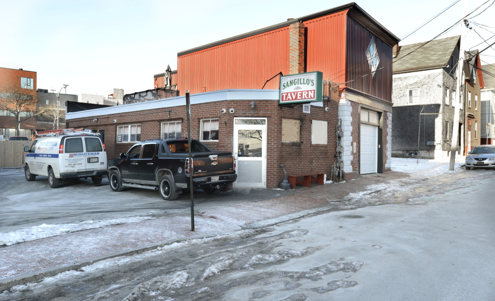 A man was shot and wounded outside Sangillo’s Tavern at 18 Hampshire St. in Portland early Tuesday.