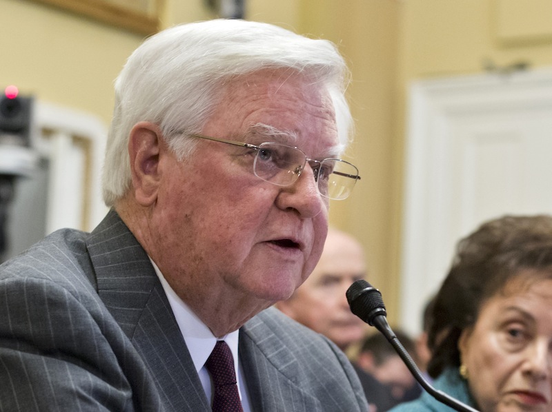 In this Jan. 14, 2013, file photo House Appropriations Committee Chairman Rep. Hal Rogers, R-Ky. testifies on Capitol Hill in Washington. Top congressional negotiators released on Jan. 13, 2014, a bipartisan $1.1 trillion spending bill that would pay for the operations of government through October and finally put to rest the bitter budget battles of last year. The 1,582-page bill was released after weeks of negotiations between Rogers and Senate counterpart Barbara Mikulski, D-Md., who kept a tight lid on the details.