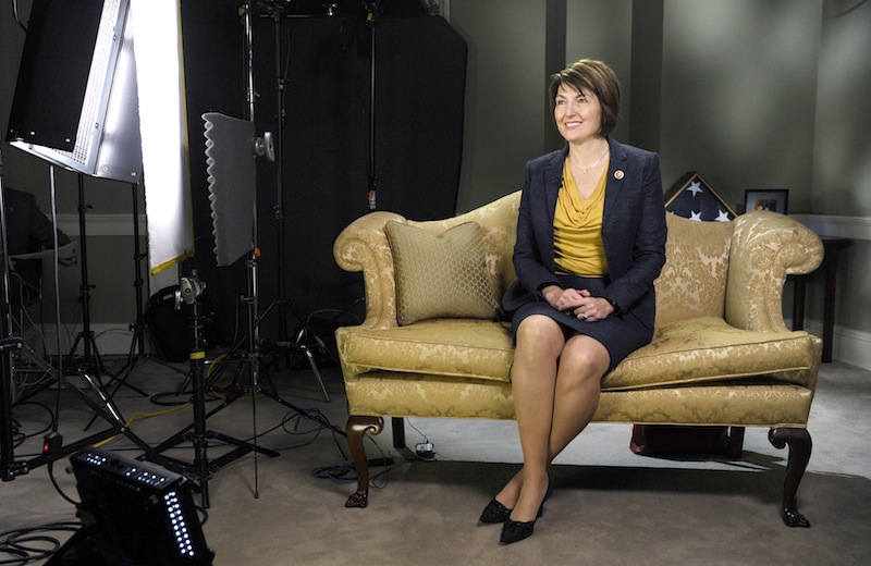 Rep. Cathy McMorris Rodgers, R-Wash., rehearses the Republican response to the State of the Union on Capitol Hill that she will deliver in Washington, Tuesday, Jan. 28, 2014.